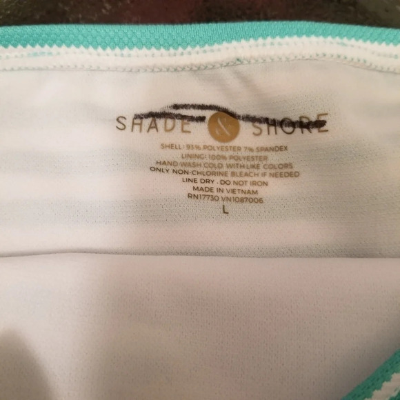 Shade & Shore Women's Textured 2 PC Swimsuit M/L - Picture 4 of 4